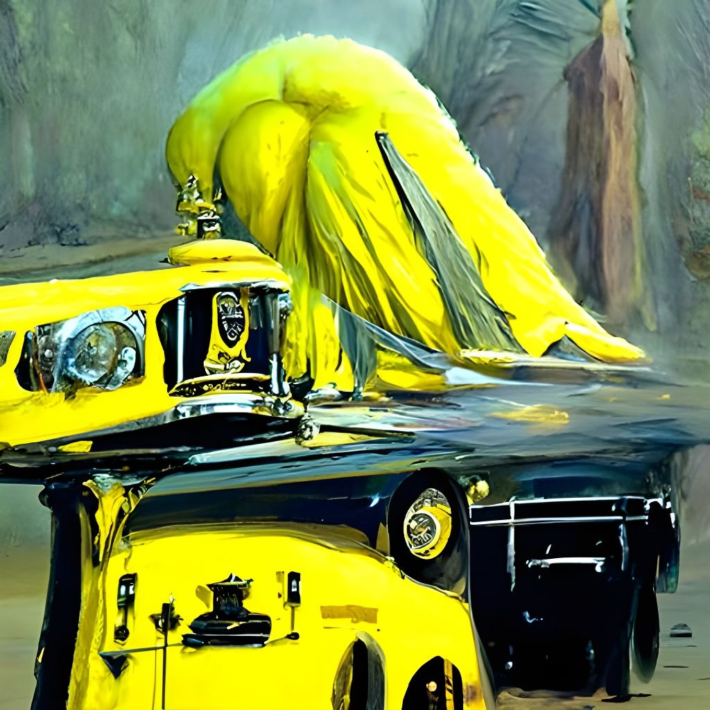 Yellow Rolls-Royce: Oil Painting by James Gurney