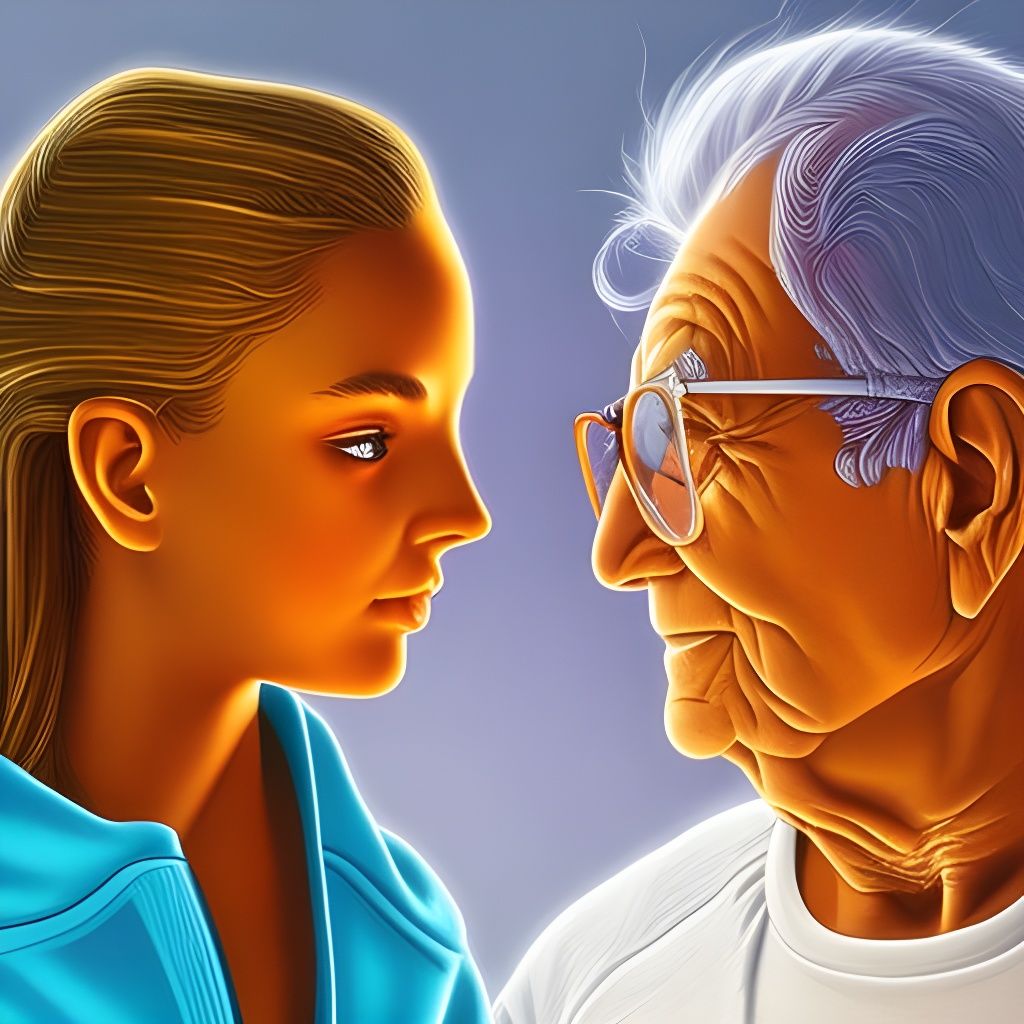 Generational Wisdom: Hyperrealistic Portrait of Youth and Ag...