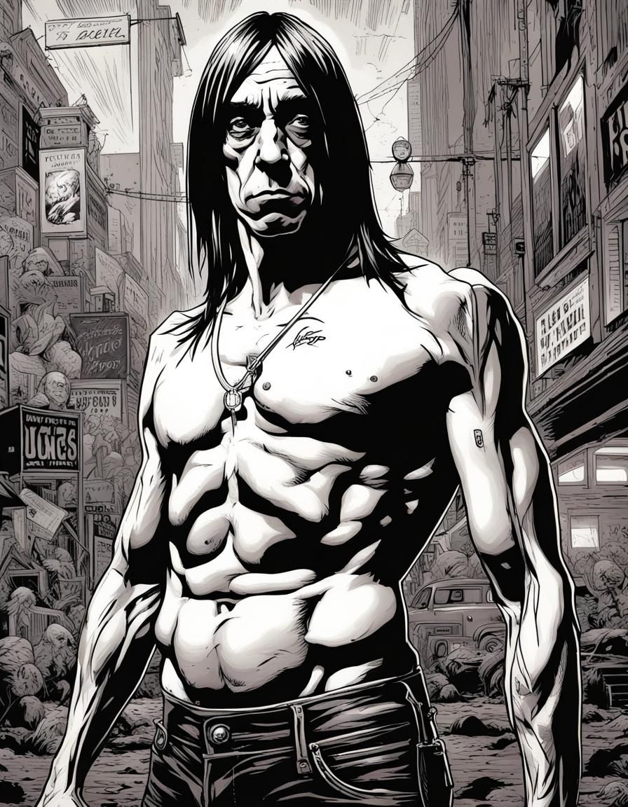 Iggy Pop in Comic Book Art Style