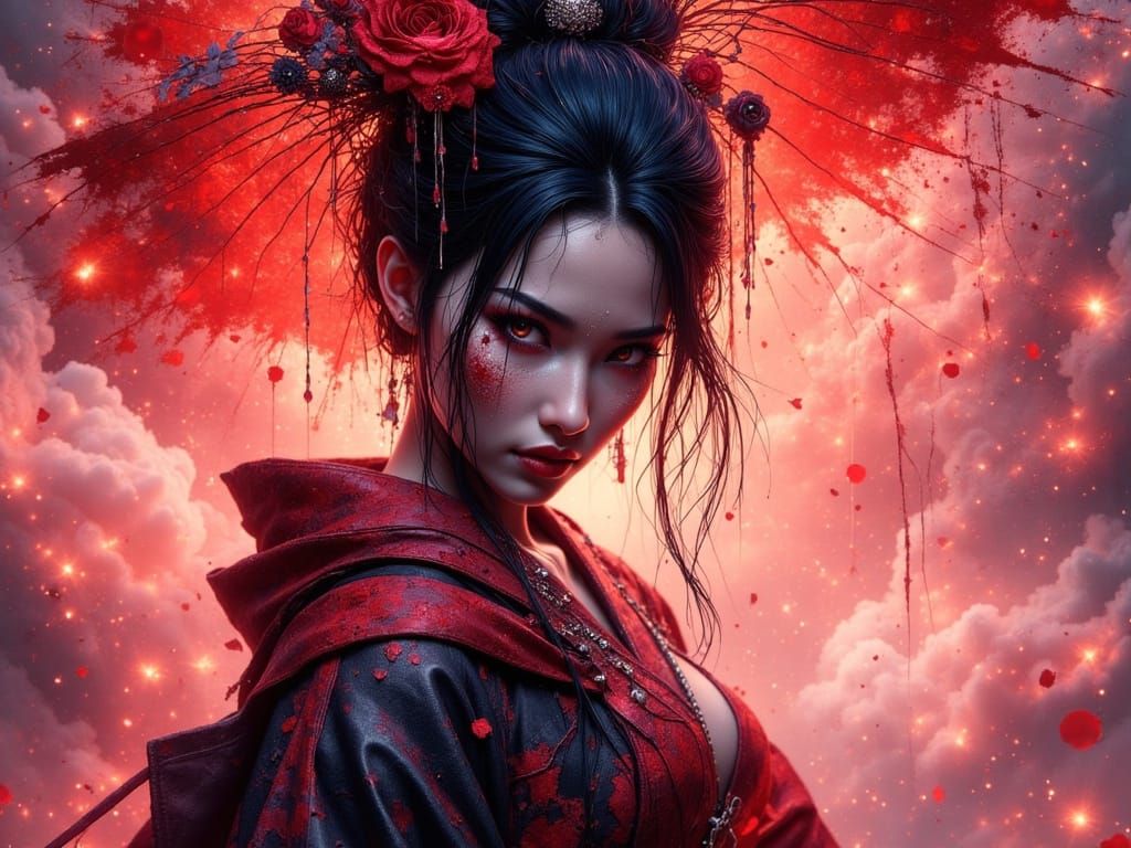 Geisha Psylocke: Fantasy Reimagining in Digital Art