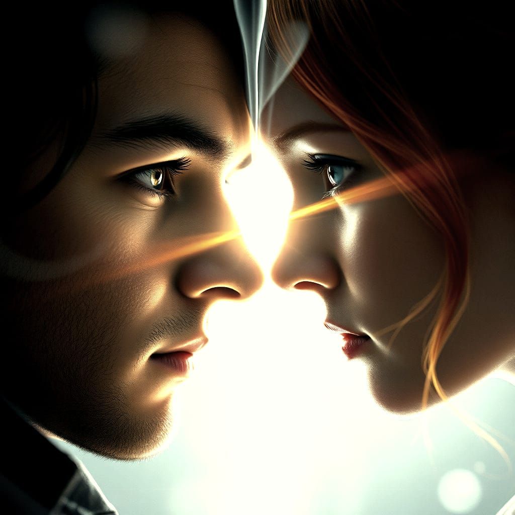 Eye Connection: Light Between Two People