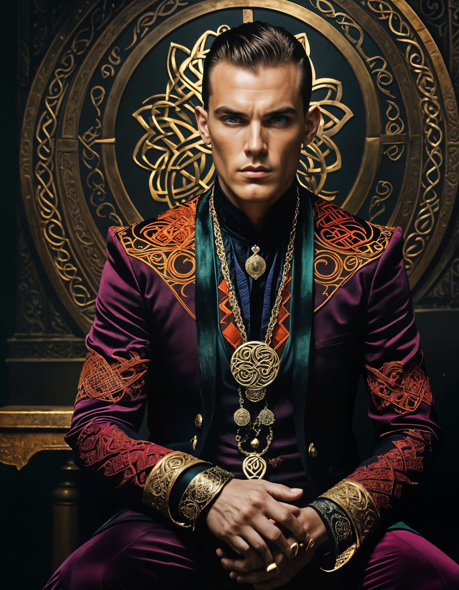 Edgy Celtic Man: Maximalist Editorial Portrait