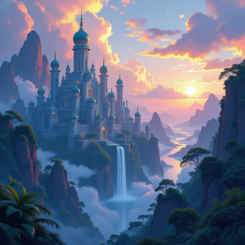 Mystical Realm: Surreal Landscape Matte Painting