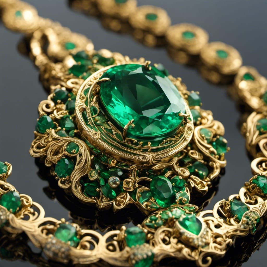 Magnificent Emerald Jewelry with Golden Details