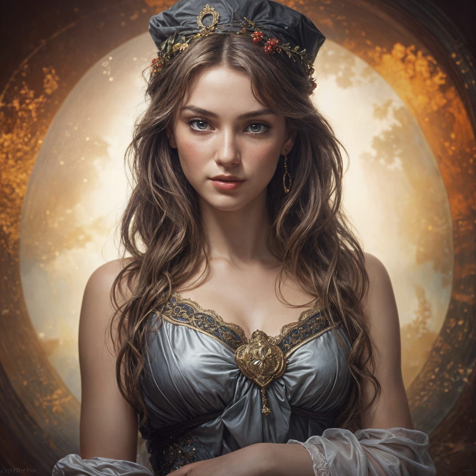 Glamorous Dark Fantasy Portrait in Anime Style