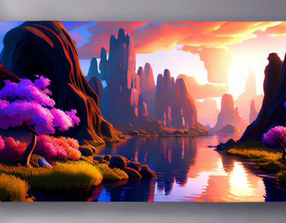 Fantastical Matte Painting in Impressionism Style
