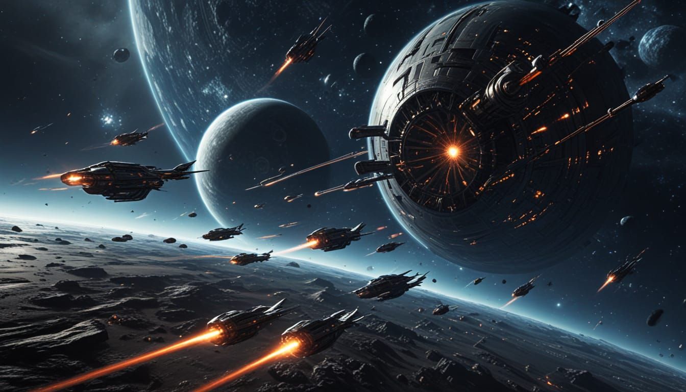 Sleek Spaceships Converge on a Grotesque, Dark Planet in a H...