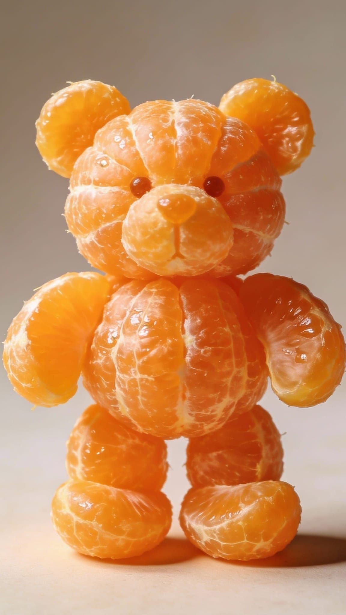 Whimsical Orange Bear Made of Citrus Segments