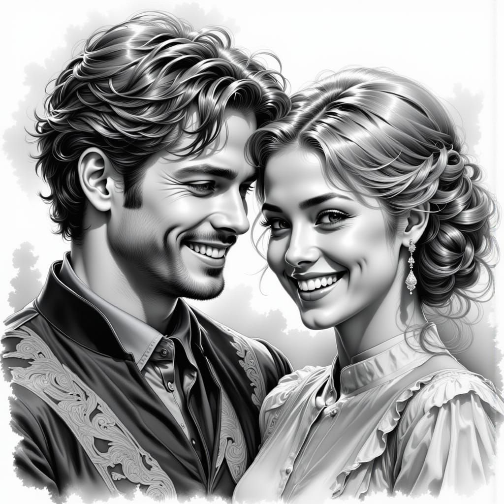 Retro Double Exposure Fashion Sketch