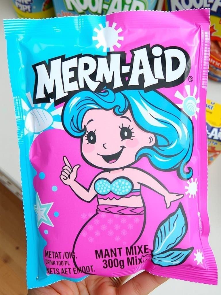 Colorful Mermaid Kool-Aid Packet