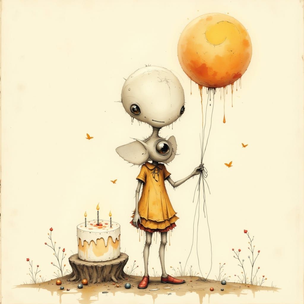 Dobby the House Elf as an Alien for Birthday