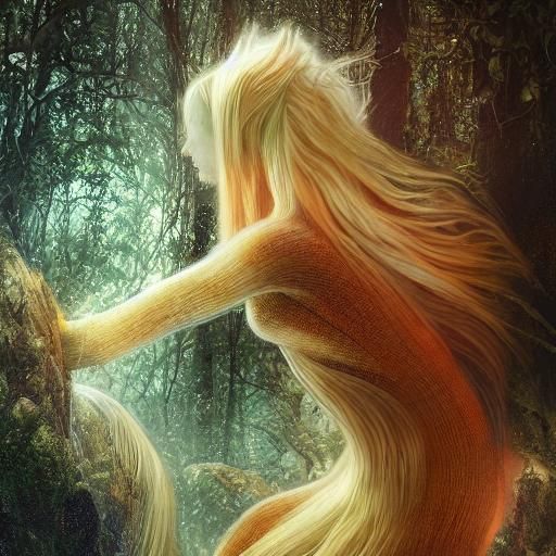 Knitted Alien World Double Exposure Art Portrait