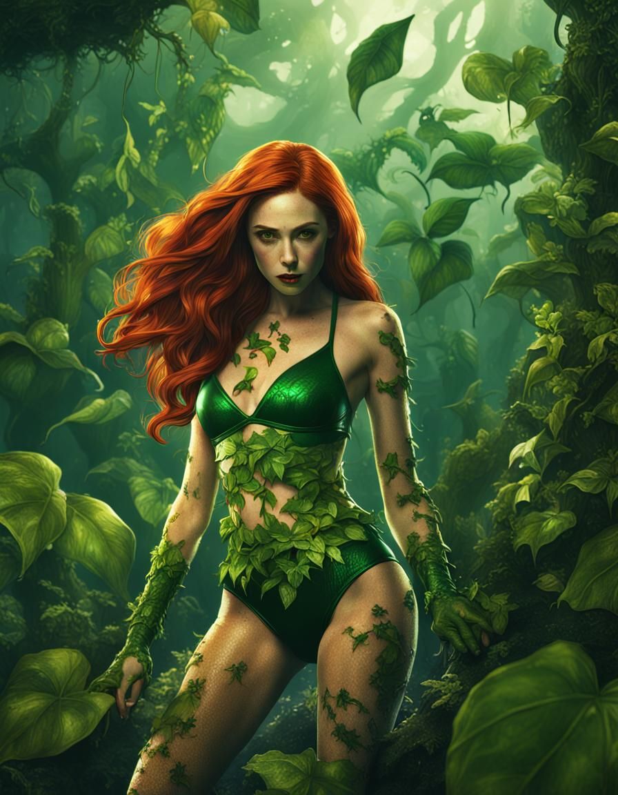 Karen Gillan as Poison Ivy: Detailed Matte Painting