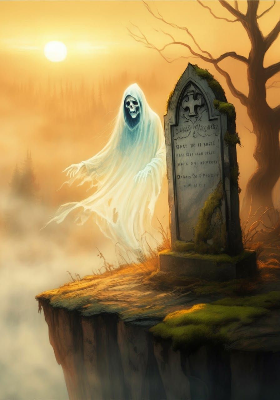 Ethereal Spectre in Golden Dawn Light