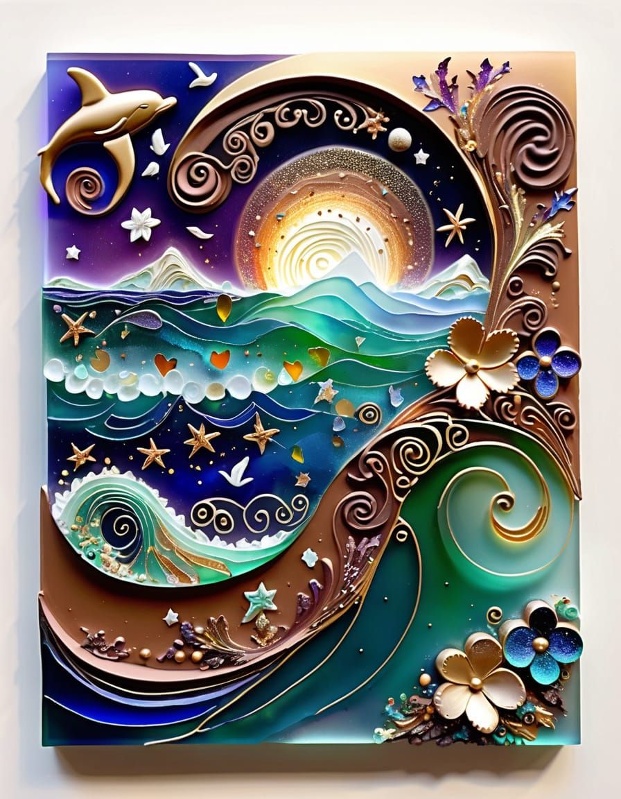 Surreal Chocolate Sculpture in Space