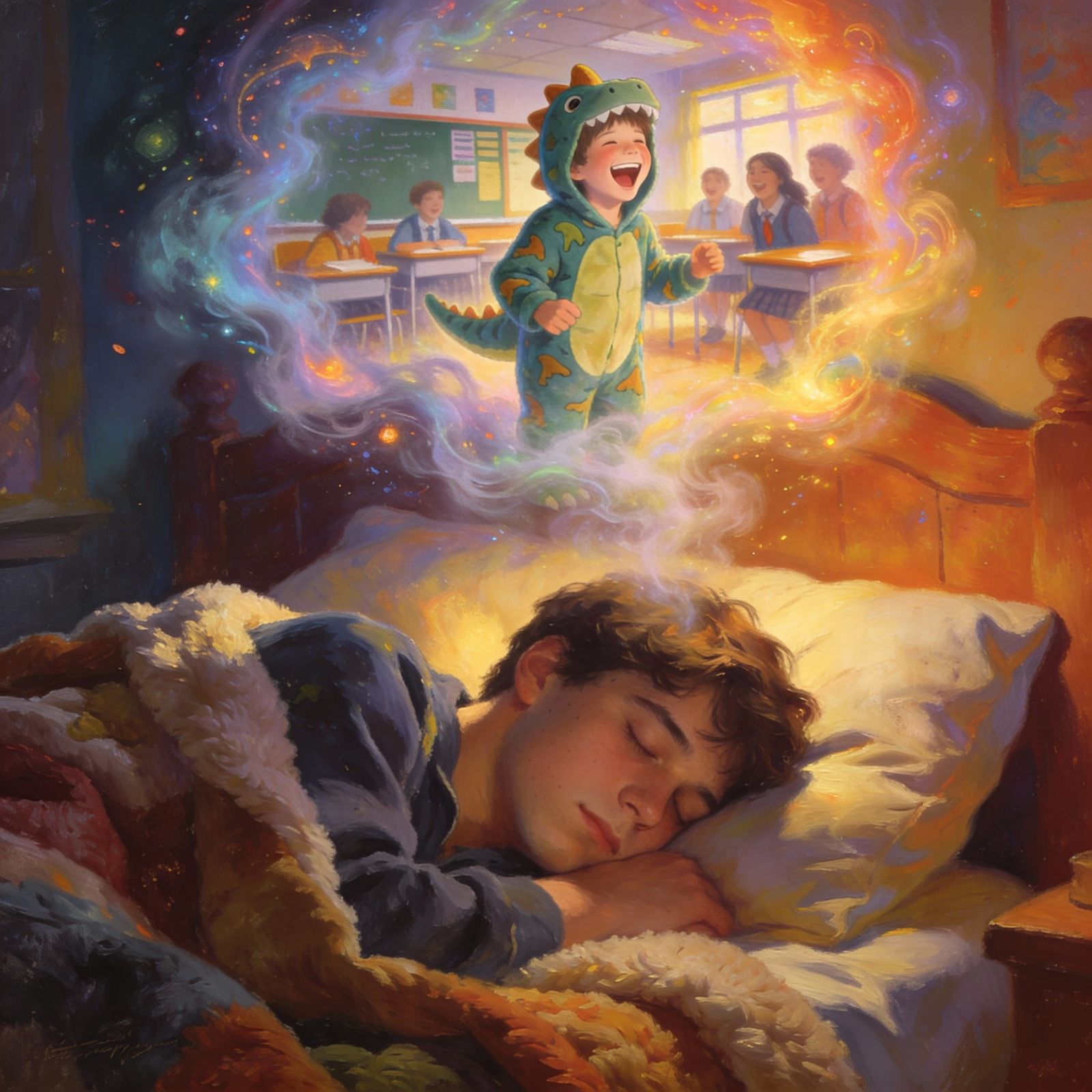 Dreaming of Dinosaur Pajamas at School