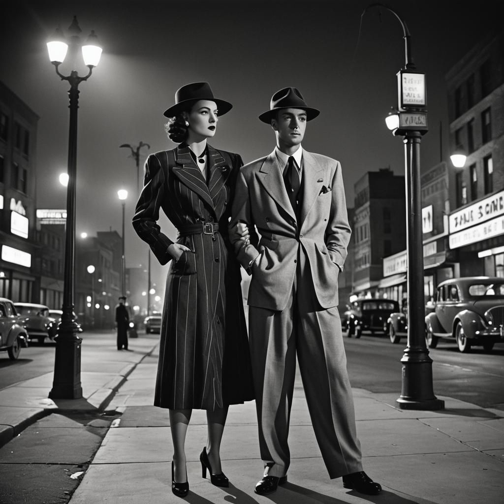Film Noir: 1940s Couple in Zoot Suits