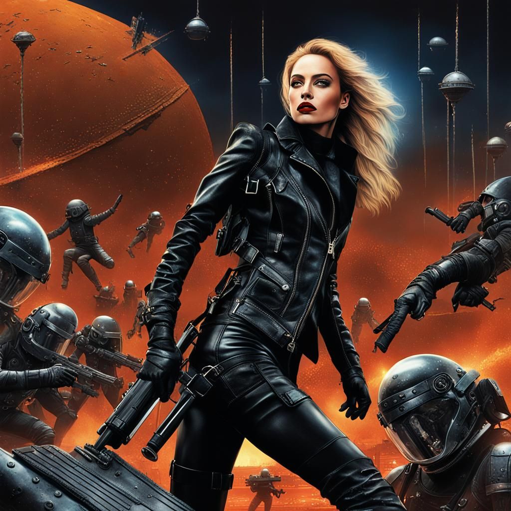 Leather Fashion Magazine Cover: Dyanne Thorne in Leather