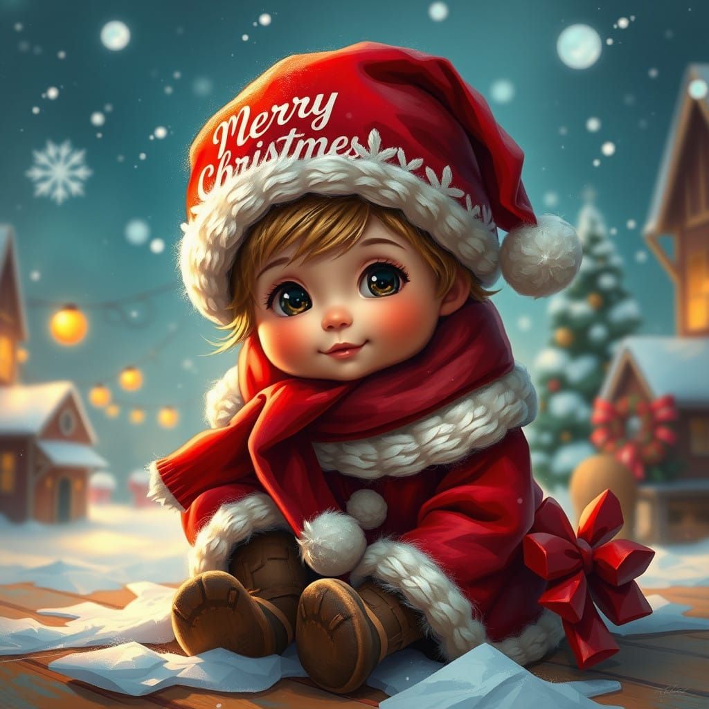 Whimsical Christmas Scene in the Style of James Gurney and G...