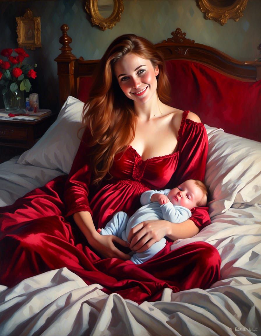 Mother and Newborn Baby Portrait