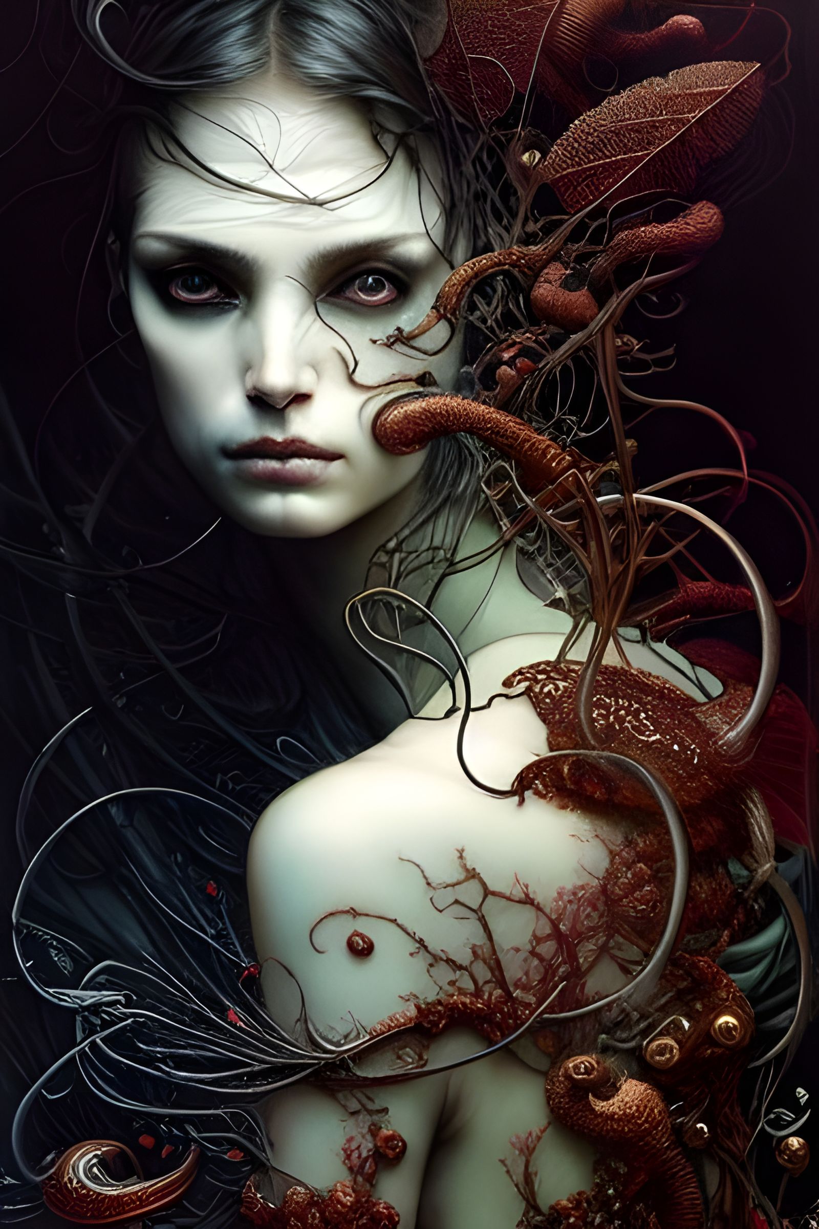 Intricate Dark Elegance: A Digital Masterpiece