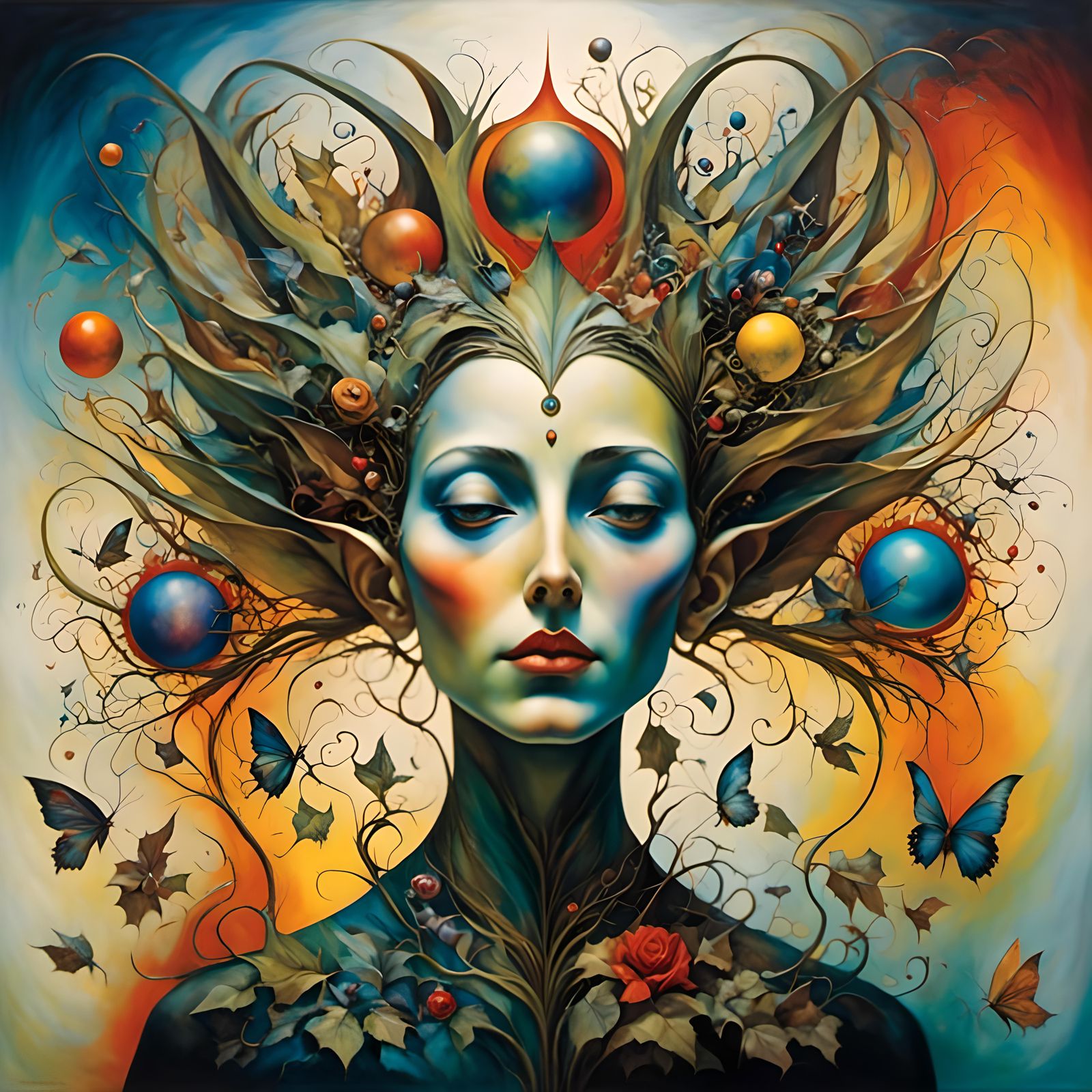 Psychedelic Abstract Swirls in Vibrant Colors