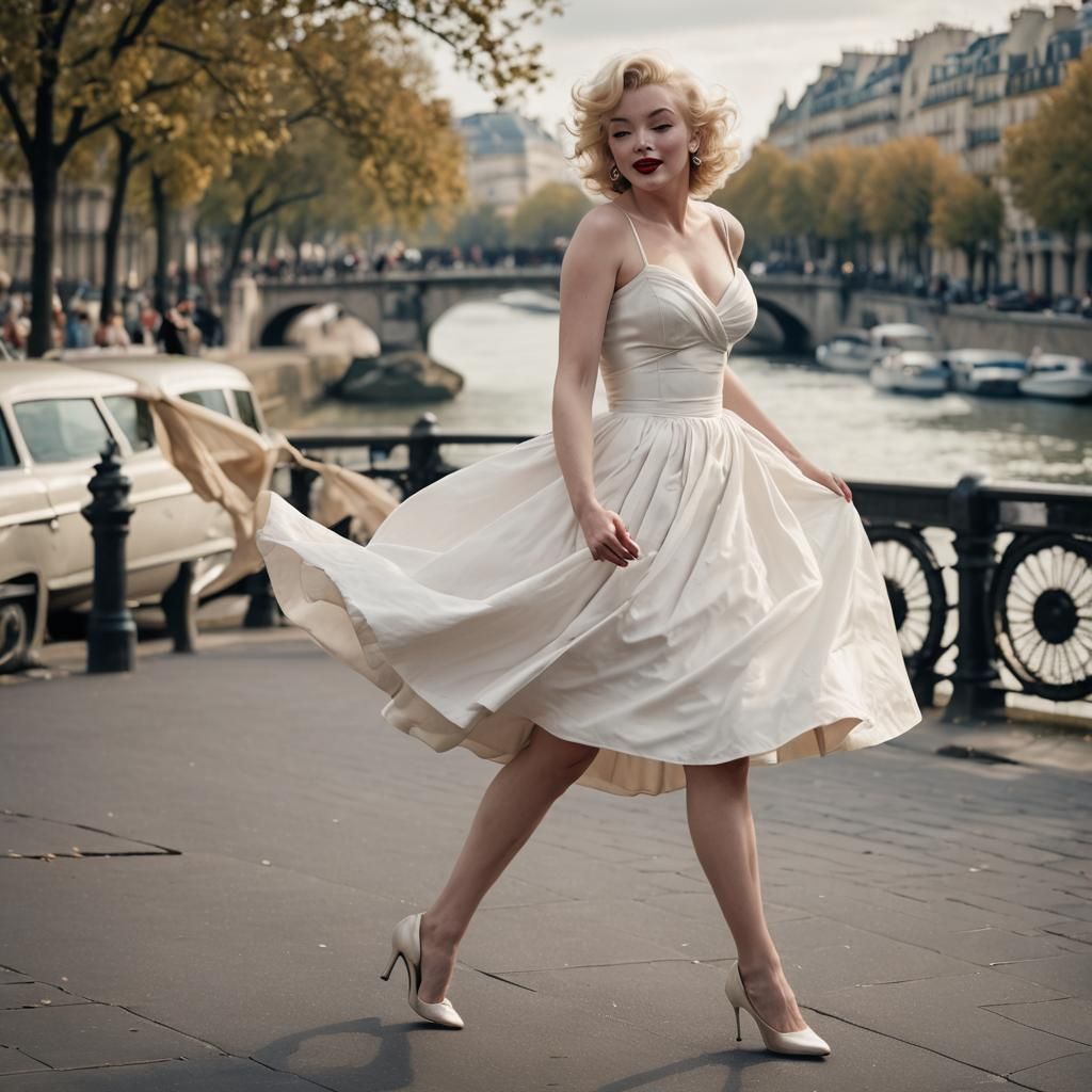 Marilyn Monroe in Paris: Iconic Street Scene