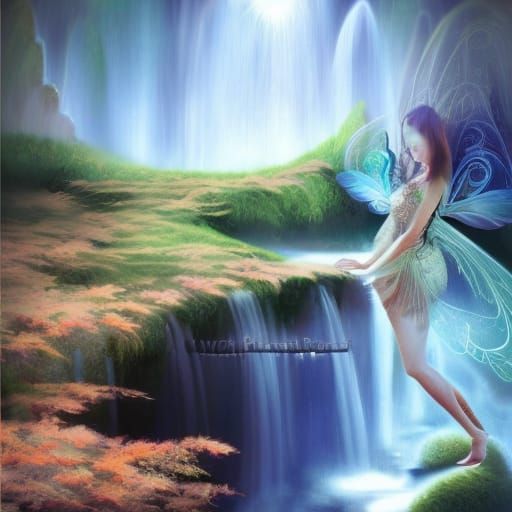 Exotic Fairy Waterfall in Surreal Digital Art