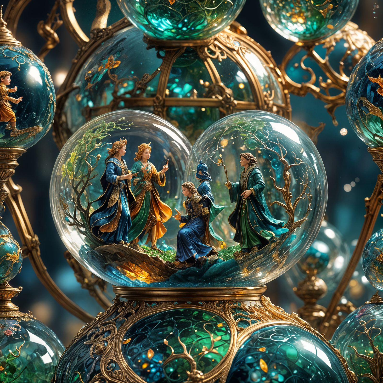 Enameled Glass Figurines: Detailed Matte Painting