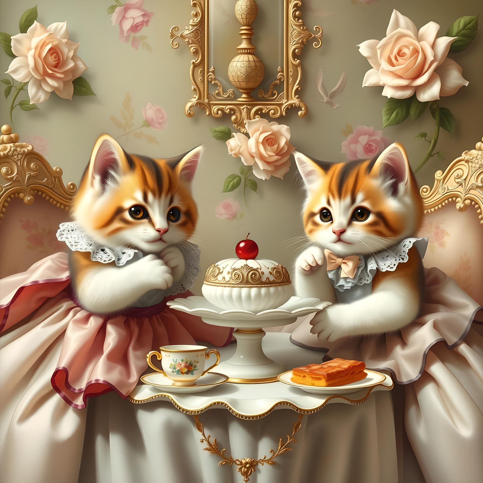 Kitten's tea party