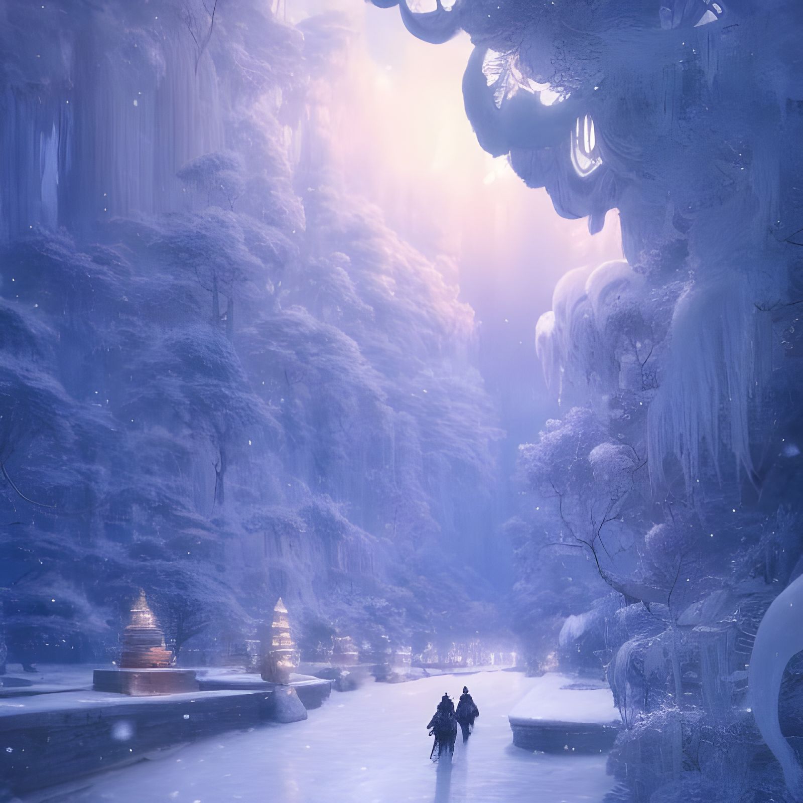 Gorgeous Winter Wonderland with Aurora