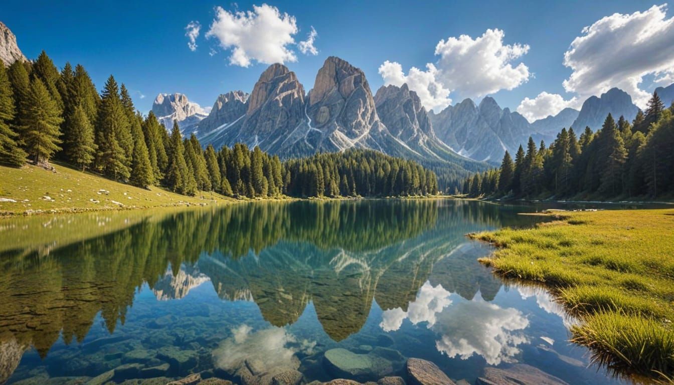 Surreal Dolomiti Alps Landscape in Crystal Clear Light