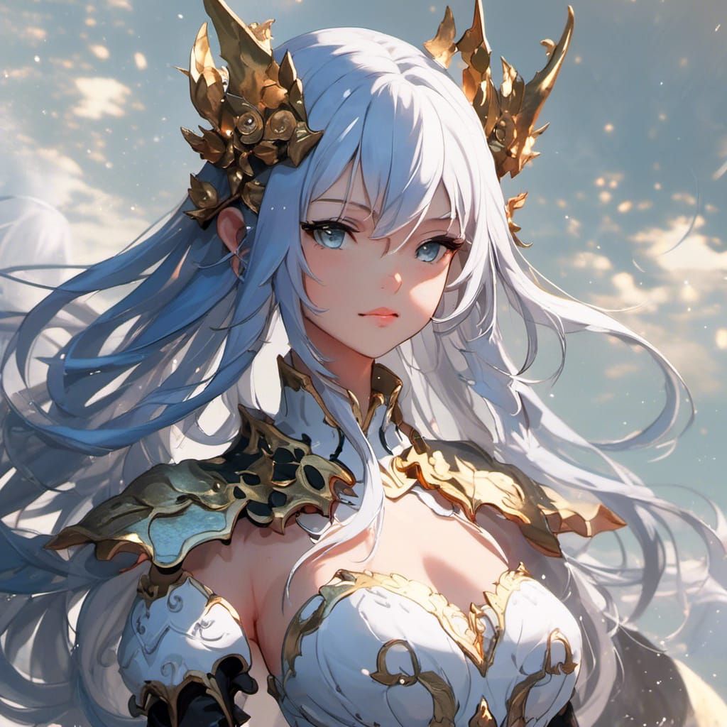 Anime Mermaid Warrior in Shell Armor