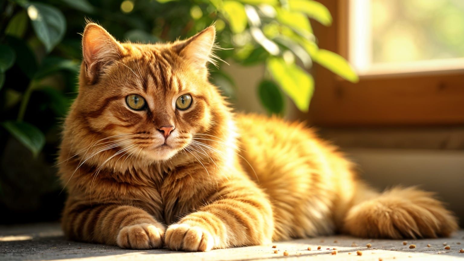 Neo-Impressionist Portrait of a Ginger Feline