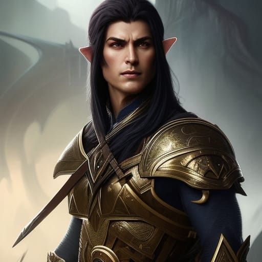 Elven Soldier Portrait in Dark Fantasy Style
