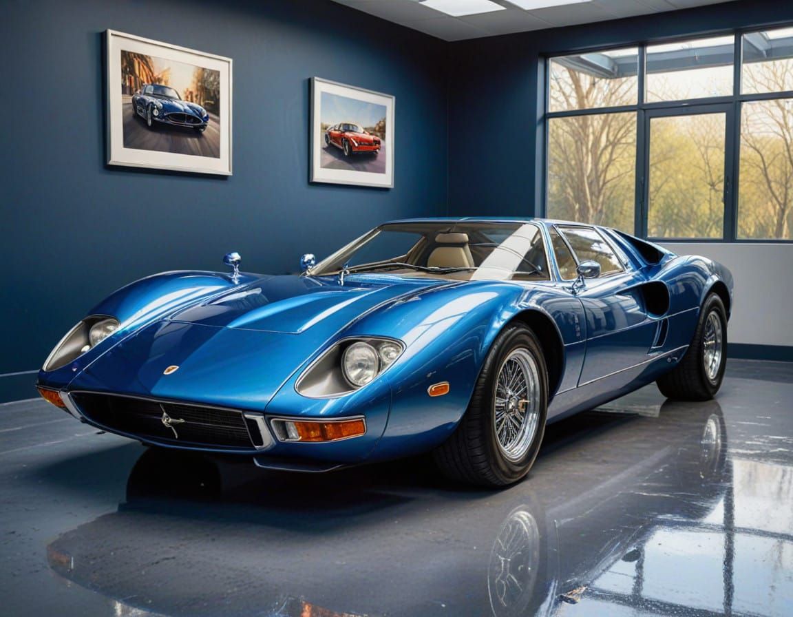 Classic Supercar in Indigo Metallic Splendor