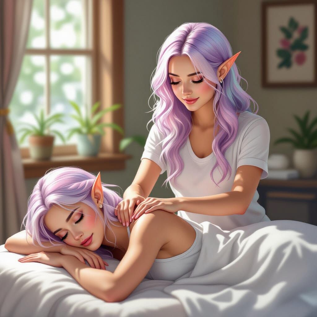 Sensual Massage of an Elven Woman