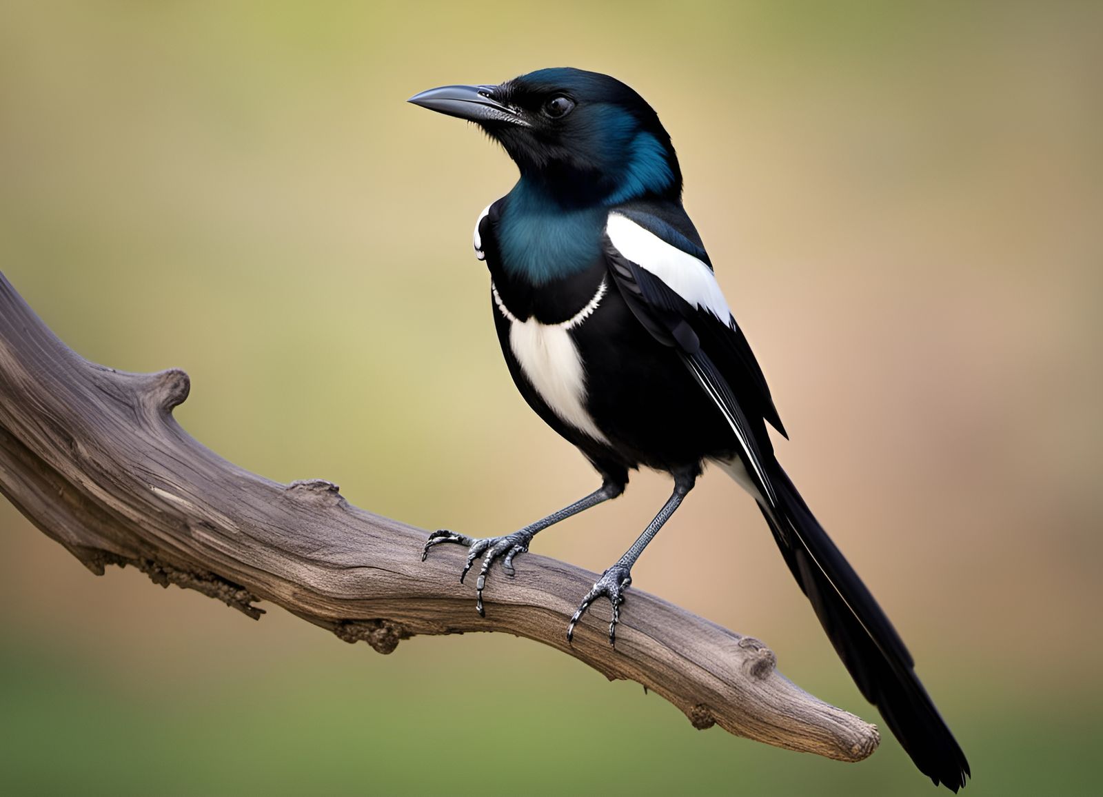 American Black-Billed Magpie in Natural Habitat