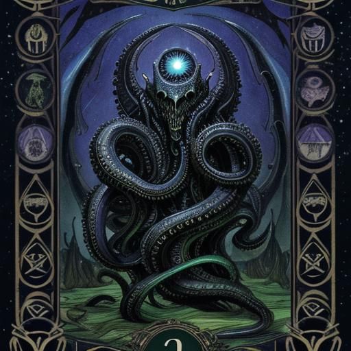 Lovecraftian Tarot Card of Eldritch Horror