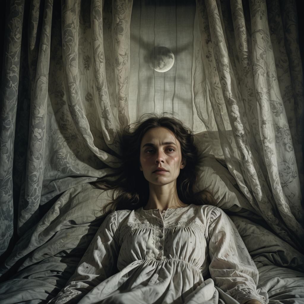 Eerie Victorian Dreamscape in Dark Surrealism Style