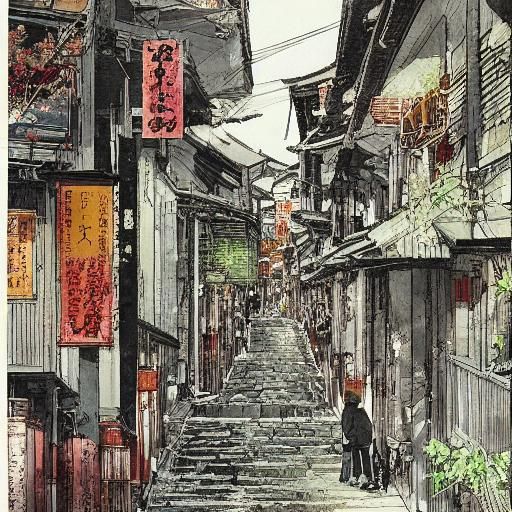 Kyoto Walking Tour in Villagecore Manga Style