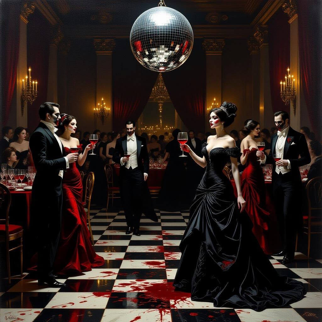 Gothic Vampires Celebrate New Year's Ball in Blood-Stained E...