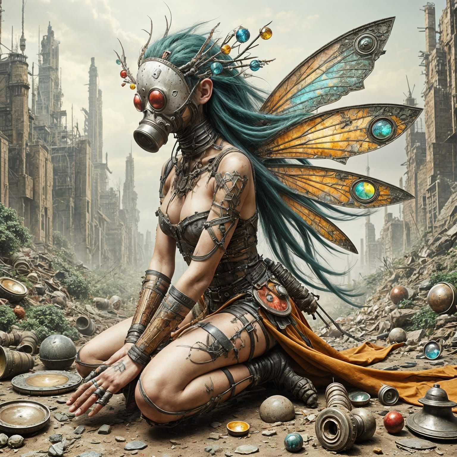 <lora:SumnerVision2:1.0> "Depict a post-apocalyptic scavenge...