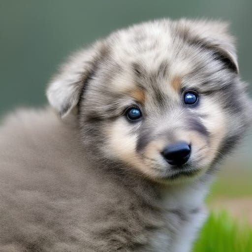 Cute Blue-Green Puppy: The Cuddliest AI Creation
