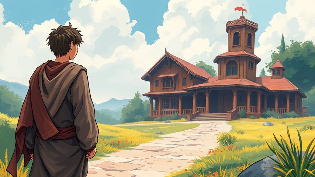 Father's Forgiving Embrace in Vibrant Anime Style