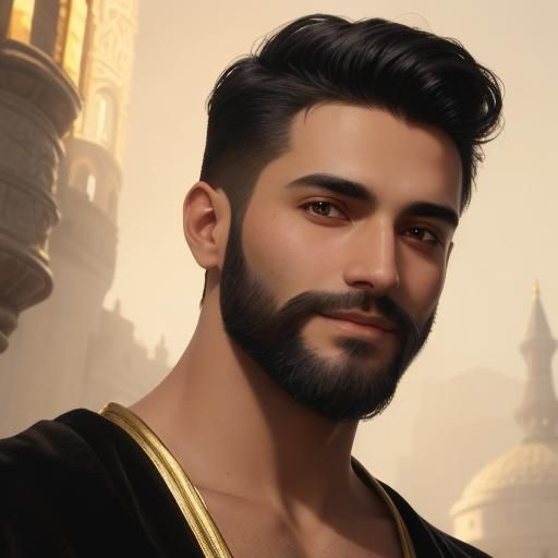 Smiling Man in Red Velvet Robe, Impressionist Style