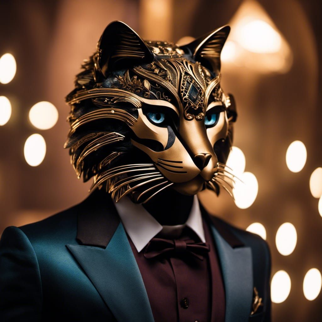 Humanoid Cat Butler at Roaring Twenties Party