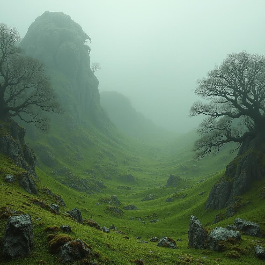 Ancient Dragon Bones Rise from Enchanted Mossy Valley