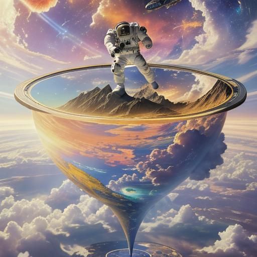 Astronaut in Space: Photorealistic Retrofuturistic 3D Render...