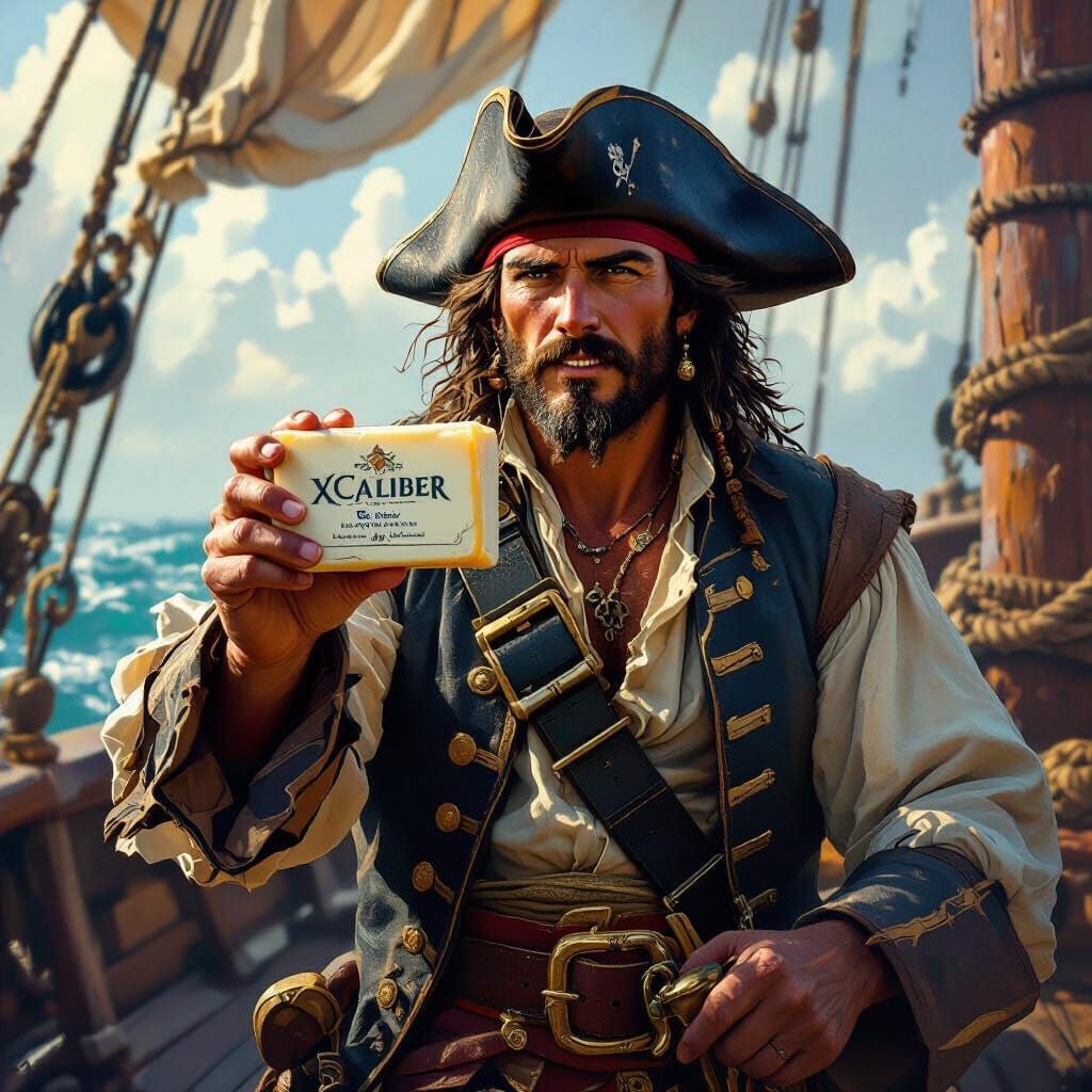 Pirate with xCaliber Soap on Ship Deck